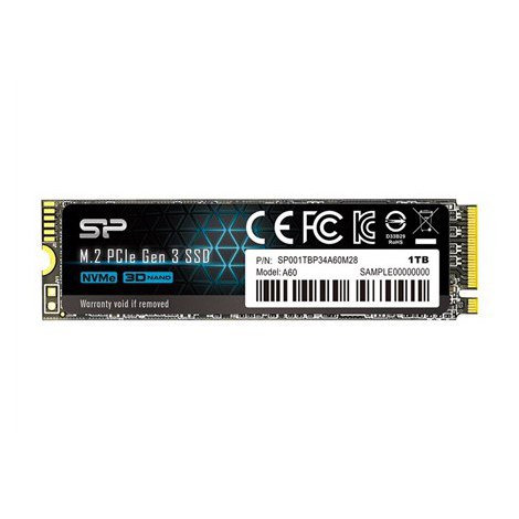 Silicon Power | SSD | P34A60 | 1000 GB | SSD form factor M.2 2280 | SSD interface PCIe Gen3x4 | Read speed 2200 MB/s | Write spe